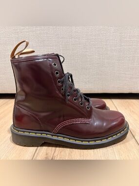 Dr. Marten Vegan 1460 Lace Up Boots in “Cherry Red”